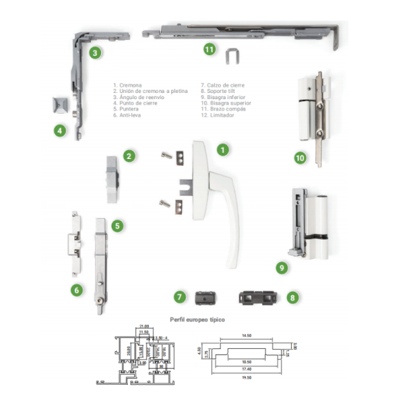 KIT VENTANA OSCILOBATIENTE 700-1500MM NEG